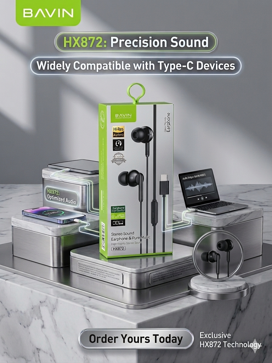 BAVIN HX872 Hi-Res Type-C Earphones