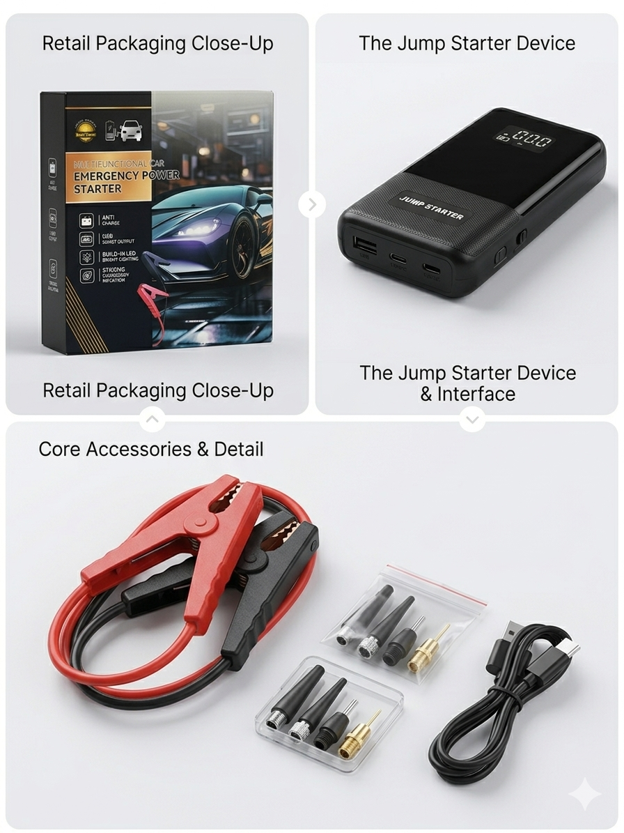 Multifunctional Car Emergency Power Starter & Air Pump