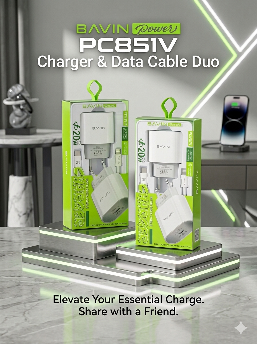 Bavin Power PC851V Charger & Data Cable Duo